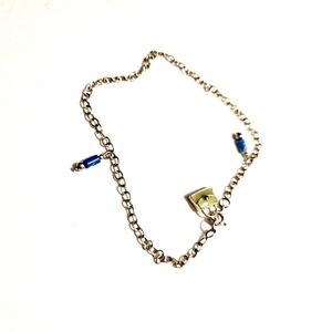 Sterling handbag charm ankle bracelet